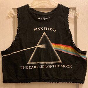 Pink Floyd DARK SIDE OF THE MOON crop top /t-shirt /band tee - L